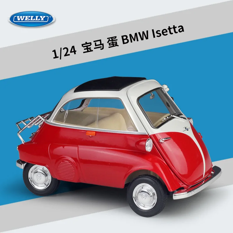 

6 Styles WELLY Diecast 1:24 Scale Model Car Classic Car BMW Isetta Metal Alloy Toy Car For Children Gift Collection Decoration
