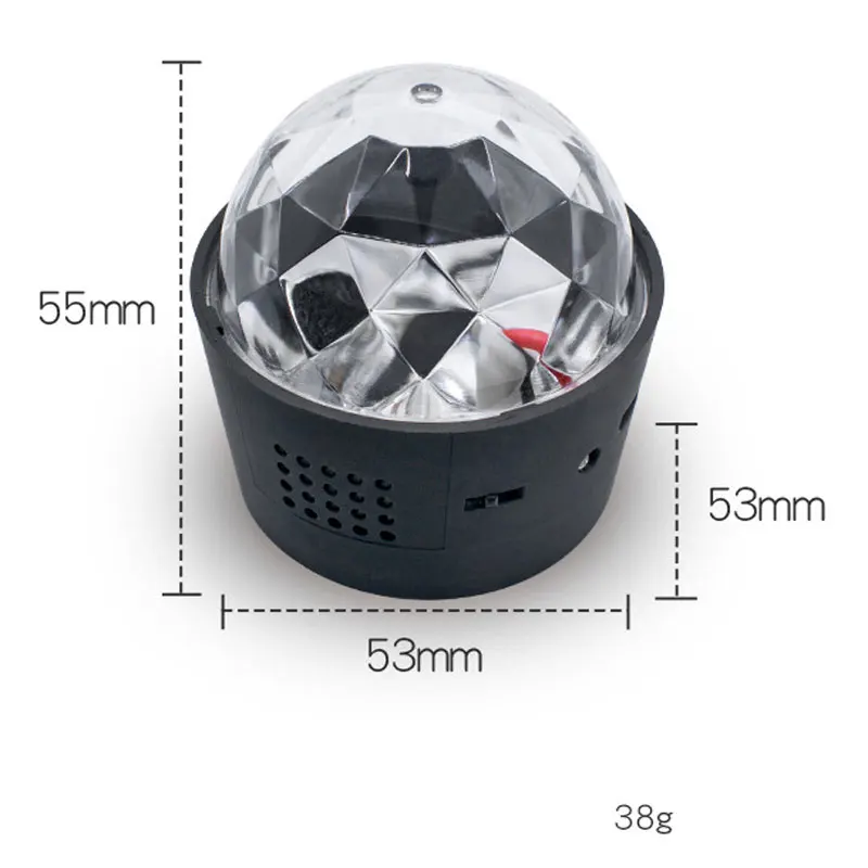 Mini Car Disco Ball RGB DJ Strobe Light USB Rechargable Protable Voice Activated Rotating Stage Party Lights Magic Lamp Lighting disco ball light disco light led stage light mini led stage light