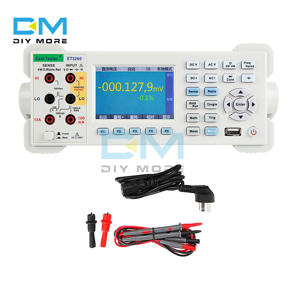 

ET3260 ET3260A Automatic 22000 Counts Digital Multimeter TFT Large Screen High Accuracy Desktop 6 1/2 Digits Multimeter Tester