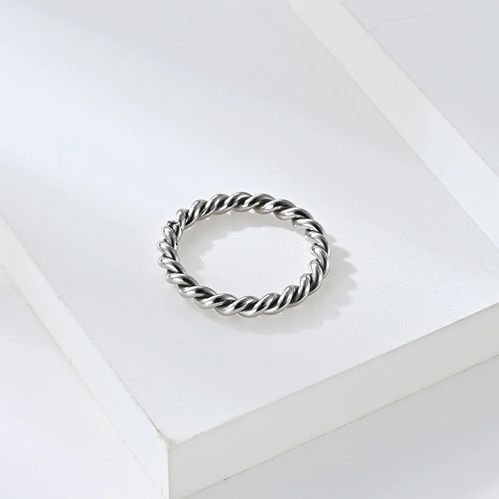 Black Rose Gold Stainless Steel Twisted Ring - Fashion Jewelry, US Sizes 7-12