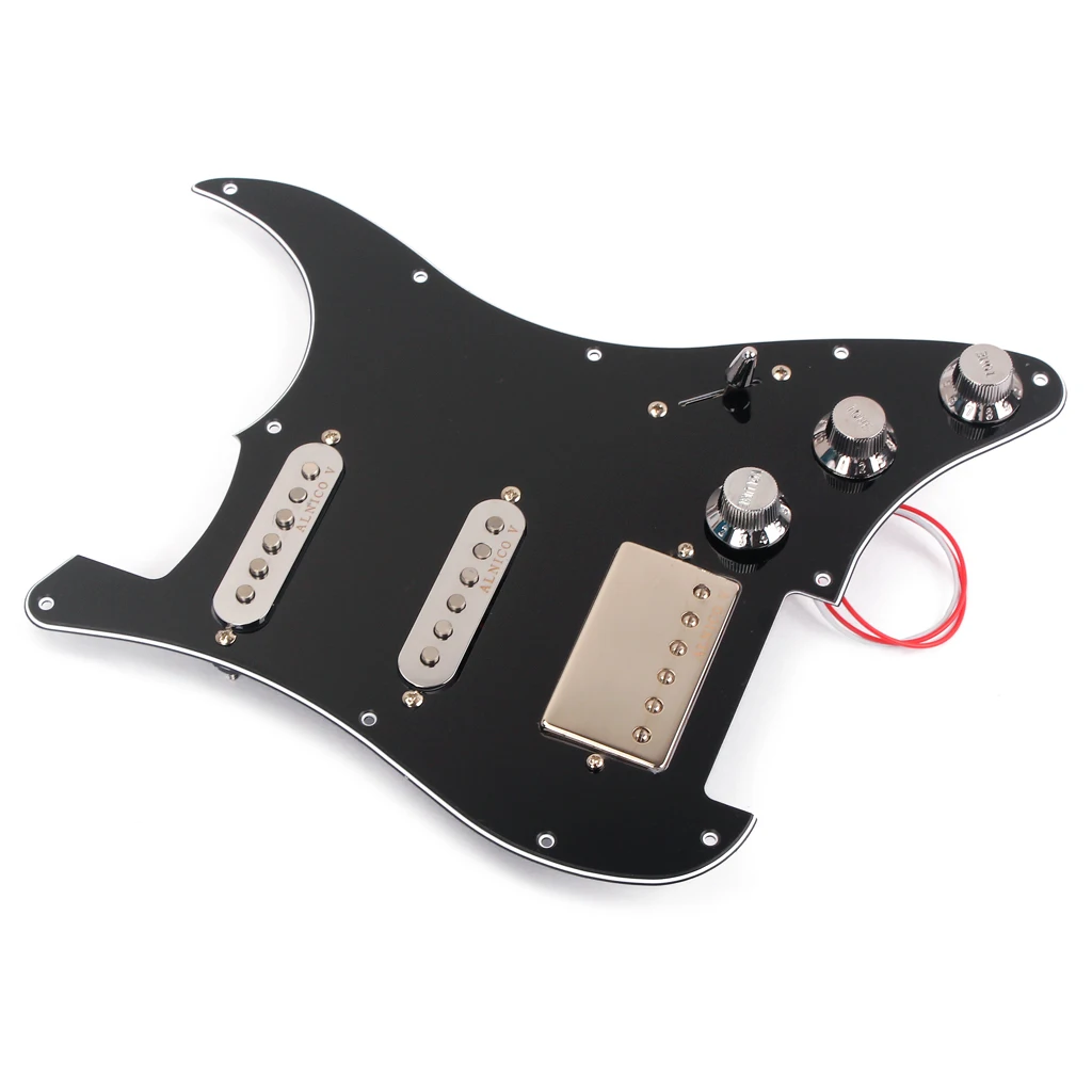 1 Set Wired Alnico 5 Humbucker Pickup Pickguard Protector SSH for  Strat Electric Guitar Accessory
