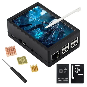 

3.5 inch Raspberry Pi 4 Model B 480*320 LCD Touch Screen Display + Touch Pen + ABS Case + Heat Sink for Raspberry Pi 3B