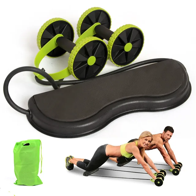 Wheel Ab Roller Double Muscle Trainer Wheel Abdominal Power resistance bands 2