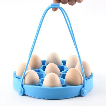 

9 Holes Steamer Egg Rack Silicone Flexible Egg Steaming Pot Mold Holder Multi-functional Tray Boiled Egg Stand Kitchen Tools
