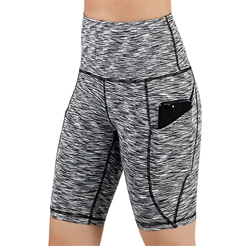 Женские спортивные шорты с высокой талией и карманами женские короткие спортивне штаны шорты для бега