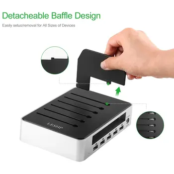 

Universal 5 Ports USB Charging Station Detachable USB Desktop Charger Stand Holder Fast Charger for Mobile Phone Tablet