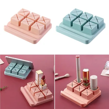 

6Grids Silicone Lipstick Storage Rack Organizer Embedded Non-Slip Portable Lipsticks Holder Easy For Daily Carry And Travel Box