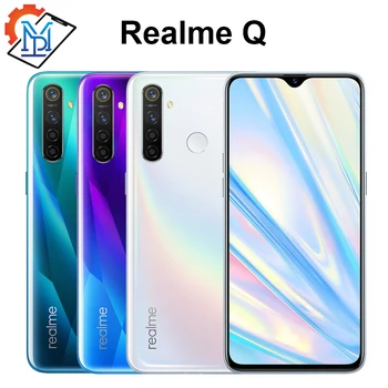 Перейти на Алиэкспресс и купить Realme Q мобильный телефон с 6,3-дюймовым дисплеем, процессором Snapdragon 712 AIE, ОЗУ 4 Гб, ПЗУ 64 ГБ, 48 МП, Android 9,0