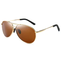 Enhanced Aviation Metal Frame Polarized Sunglasses: Color - Changing Day & Night Vision Driving Glasses (No Box)
