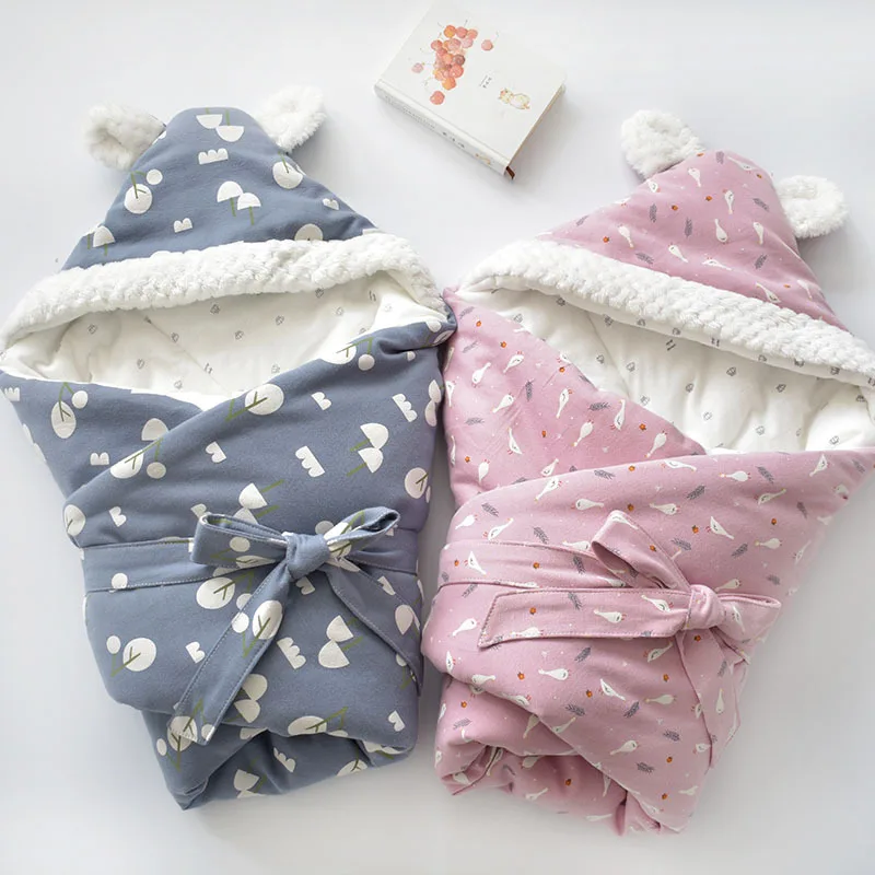 

Newborn Baby Swaddle Wrap Thick Warm Fleece Baby Blankets Super Soft Baby Receiving Blanket Infant Baby Envelopes Sleepsacks