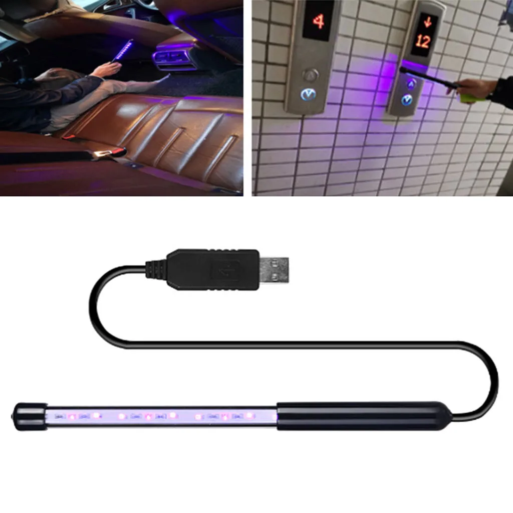 Portable UV Disinfection Light LED Sterilization Lamp Ultraviolet Lamp UV Sterilizer Light USB Rechargeable Bactericidal Lamp