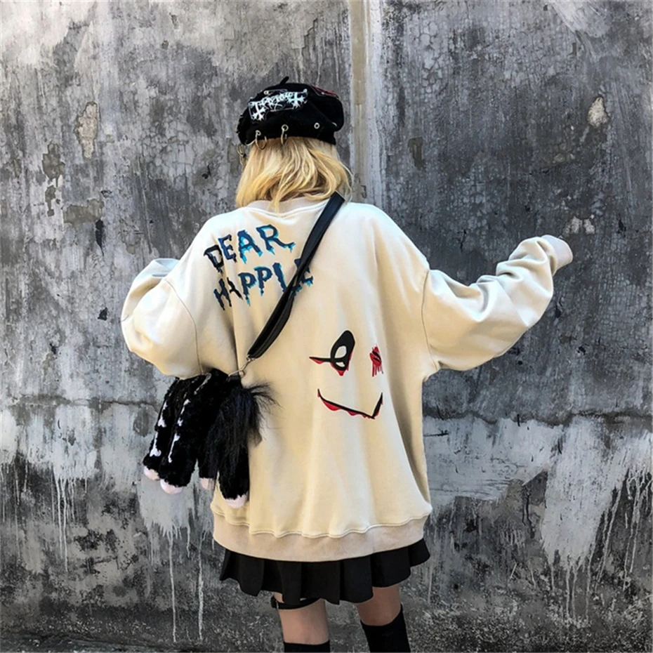 Harajuku пуловер для мужчин и женщин, креативные толстовки с принтом граффити, мужские хипстерские толстовки в стиле рок, хип-хоп, уличная одежда, свитшоты, толстовки, WG686