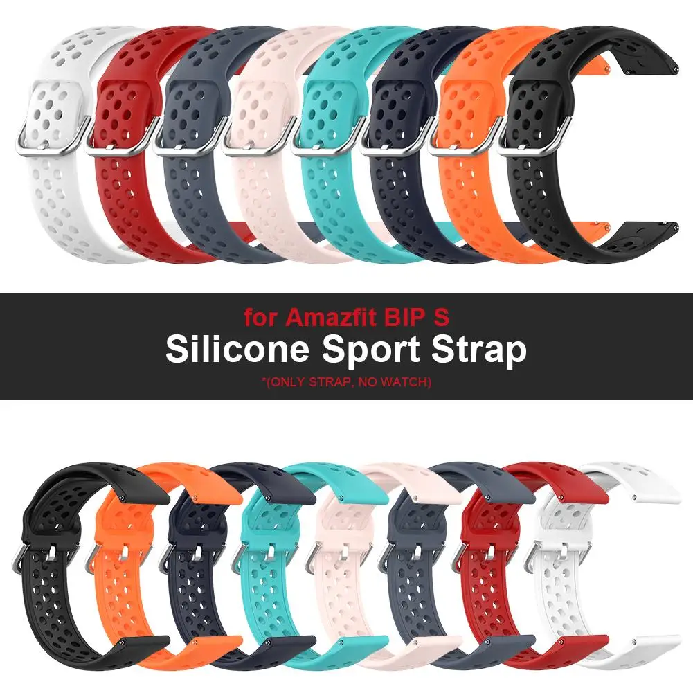 

viugreum Watch Band Soft Breathable Replacement Wristband Silicone Sports Watch Strap for Amazfit BIP S