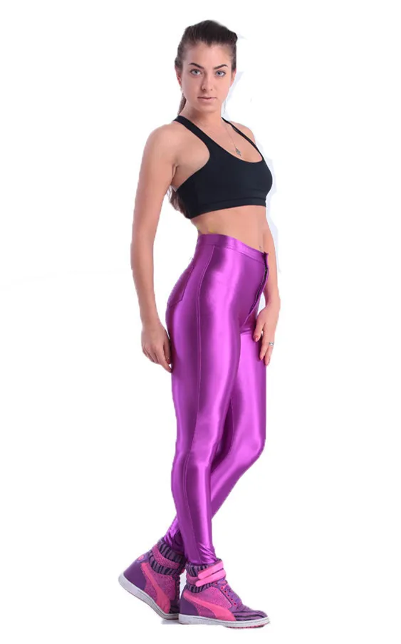 American Style Pencil Pants Shiny Disco Pants High Waist Women 'S Trousers Leggings Pants