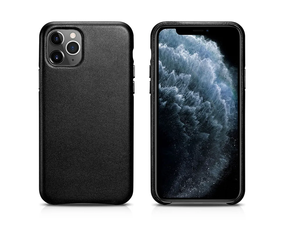ICARER Роскошный чехол из натуральной кожи s для Apple iphone 11 Pro Max, мягкий на ощупь тонкий металлический чехол с кнопкой громкости