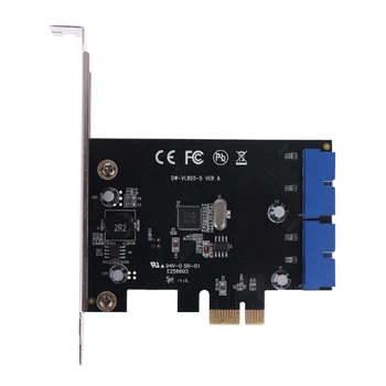 

VL805 Chipset PCI Express to Dual 20pin USB 3.0 Controller Card PCI-e to Male Port Adapter Desktop Expansion Cards
