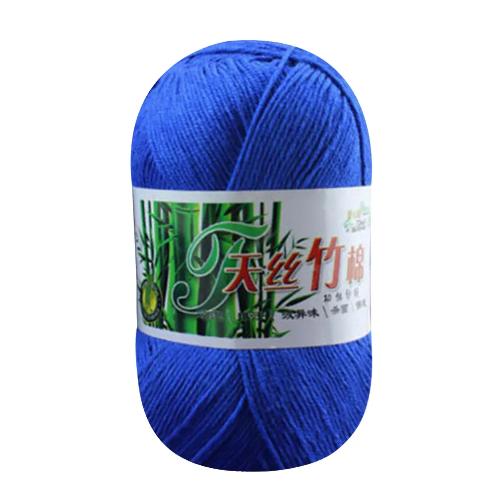27 royal blue Пряжа Вязание перчатки DIY нить бамбуковый хлопок 50 г ткачество шарф камвольной ручной работы ткань домашнее искусство теплый - Цвет: 27 royal blue