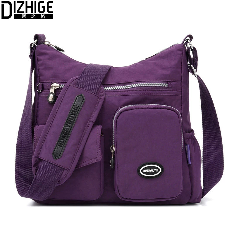 

DIZHIGE 2019 Famous Brand Women Shoulder Bag Ladies Girls Nylon Messenger Bags Large Capacity Multi Pocket Female Crossbody Bags