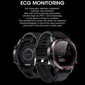 

Men Smart Watch L12 Bluetooth Call For Phone IP68 Waterproof Watches ECG+PPG Heart Rate Women Smartwatch