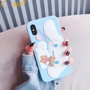 

For iphone 11 Pro Max Sanrio cartoon cinnamoroll dog soft Silicone Mobile Phone Case for iphone 6 6s 7 8 plus X XR XS MAX cover