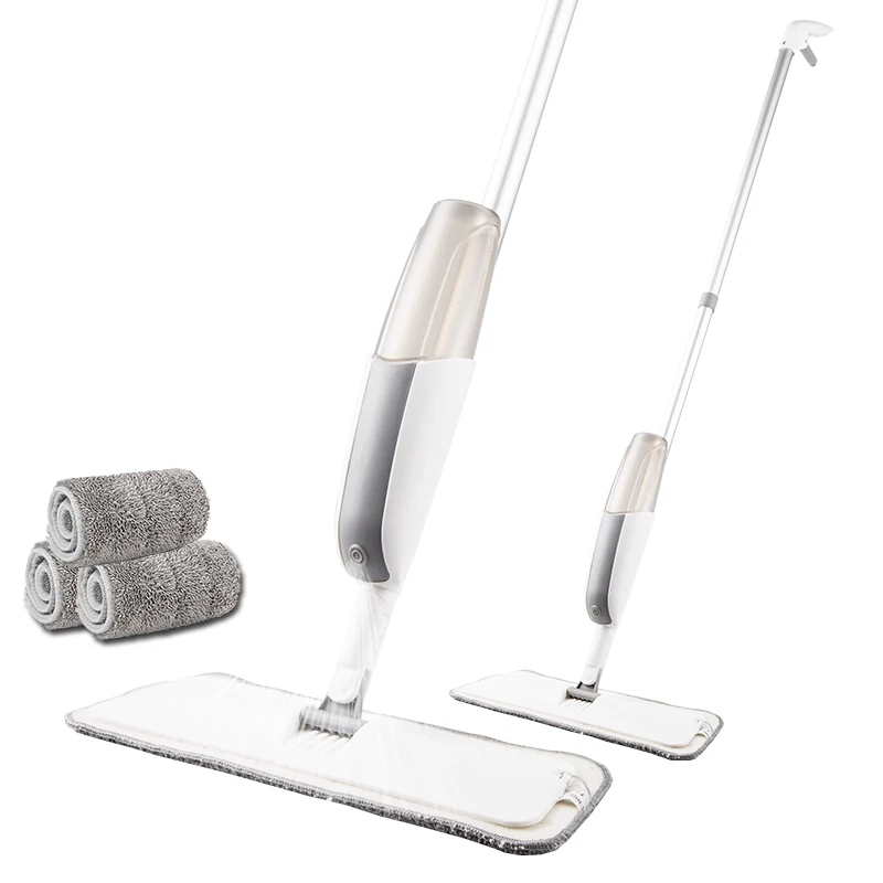 Baratos Fregona de pulverización mágica piso de madera con almohadillas de microfibra reutilizables manija de 360 grados ventanas de casa cocina mopa barredora escoba Herramientas de limpieza