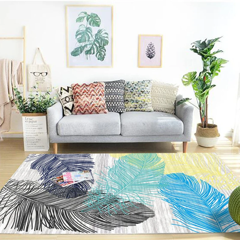 

Feather simple Nordic style carpet living room Tea carpet bedroom bedside mat large area ins net red room