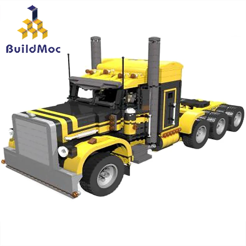 

BuildMoc Peterbilt 379 Heavy Container Truck Technic Model Building Blocks Set Car Bricks Children Construction Toys Gifts
