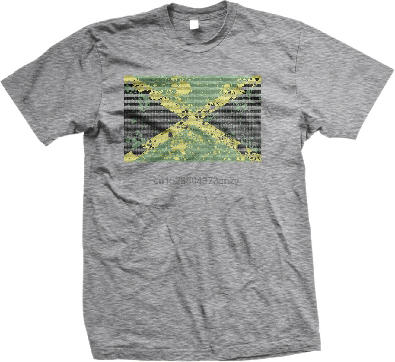 Distressed Jamaica Paint Splatter Flag - Jamaican Pirde Mens T-shirt |
