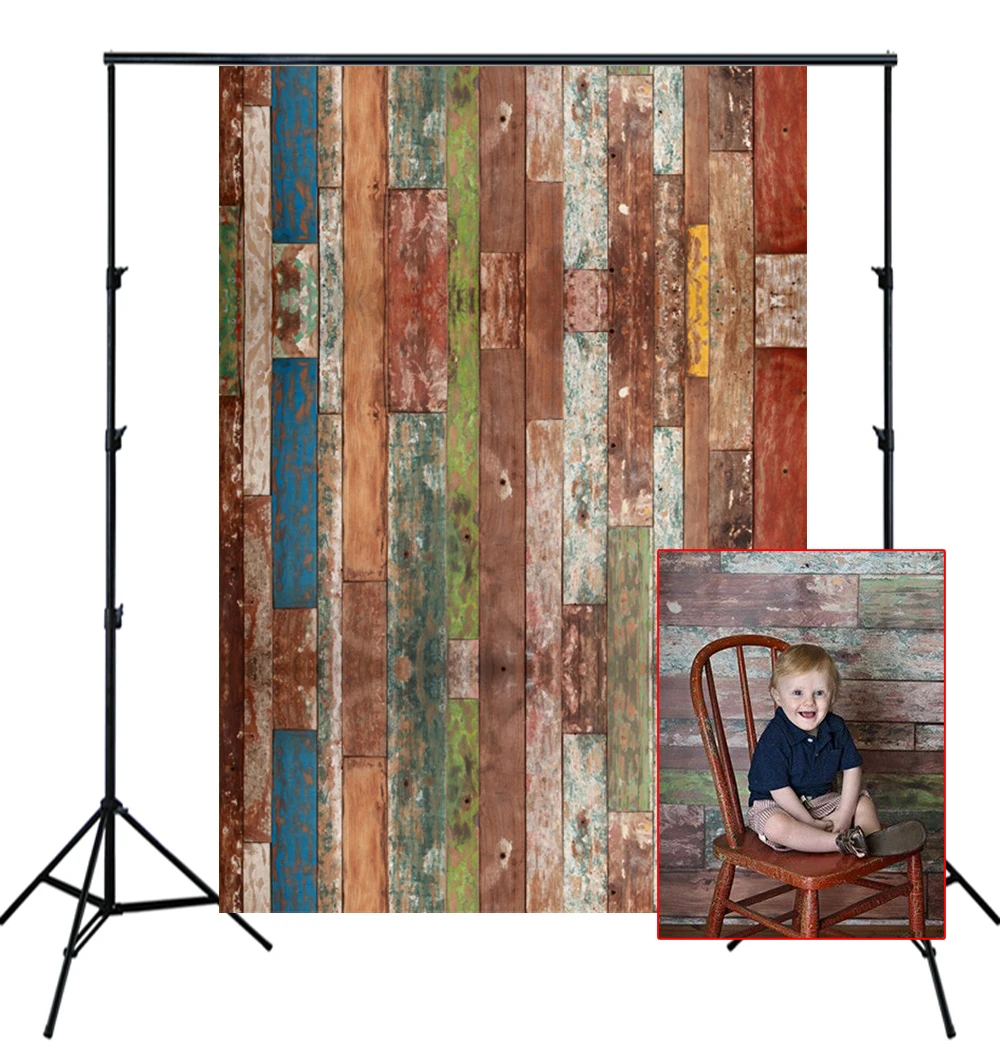 

Photography backdrops rustic painted wood seamless Background Photo Studio for kids Shooting booth props portrait backgrounds