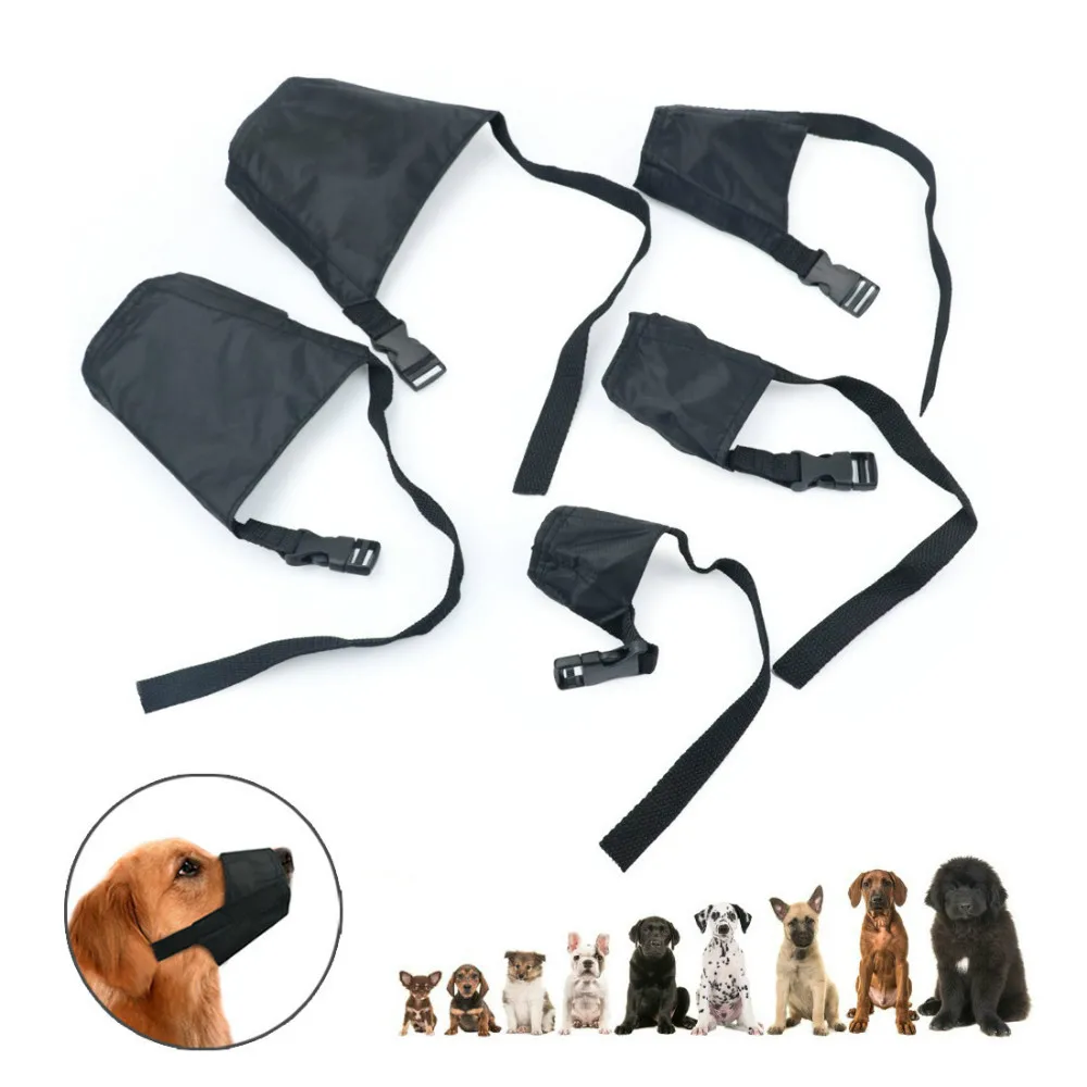Adjustable Dog Muzzle For Small Large Dogs Pet Mouth Muzzles Anti Bark Bite Safety Chew Nylon Straps Pet Training Accessories