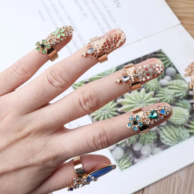 

12Pcs Women Luxury Fingernails Ring Fashion Bowknot Knuckle Nail Ring Decoration