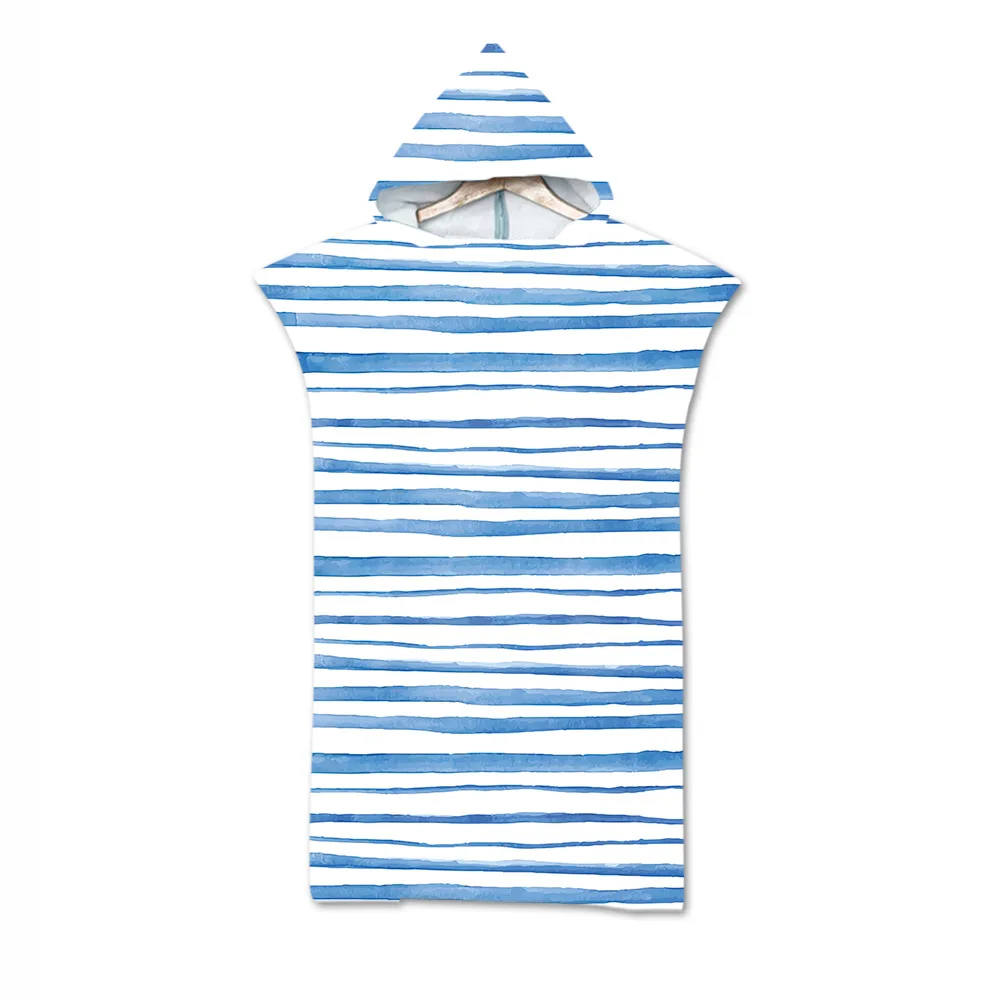 75*110cm Microfiber Printed Hooded Bath Beach Towel For Adults Quick Dry Swimming Poncho Bath Towel With Cloak Bathrobe