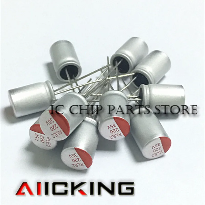 10pcs Solid state capacitors 35V220UF 8 * 12 motherboard capacitance 220UF 35V 12mm | Электроника