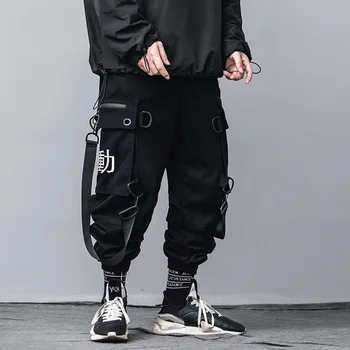 

Streetwear Kpop Joggers Men Hip Hop Pants Korean Style Clothes Fashion Casual Cargo Pants Techwear Trousers Black Harem Pants