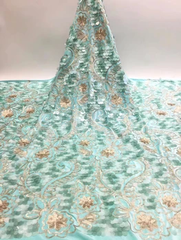 

Velvet Lace Fabric for Dresses Latest Nigerian French Tulle Lace with Sequin High Quality African Sequins Lace Fabric