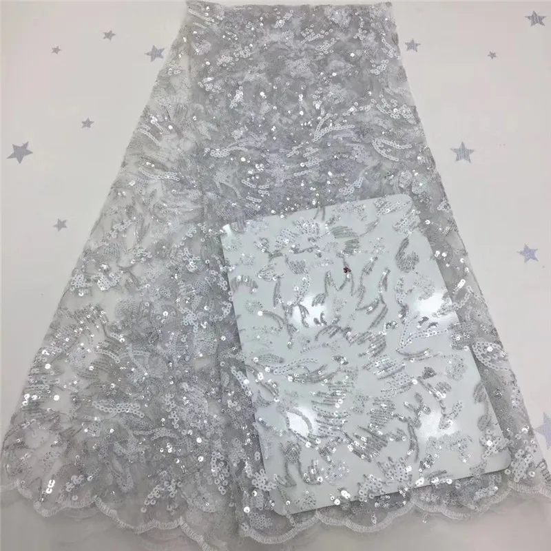 Многоцветная африканская кружевная ткань серая Высококачественная французские