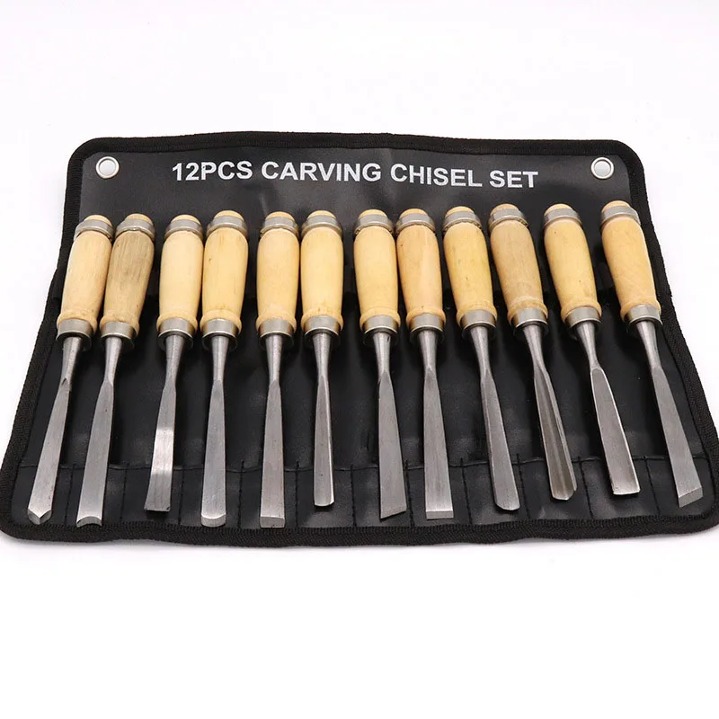 12pcs Woodcut Knife Carving Woodworking Crafts Nicking Engraving Hand Chisel Set | Инструменты