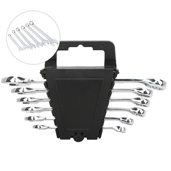 

6pcs 8mm-17mm Flexible Double Head Ratchet Spanner Combination Wrench Set Gear Ring Wrench Repairing Tool