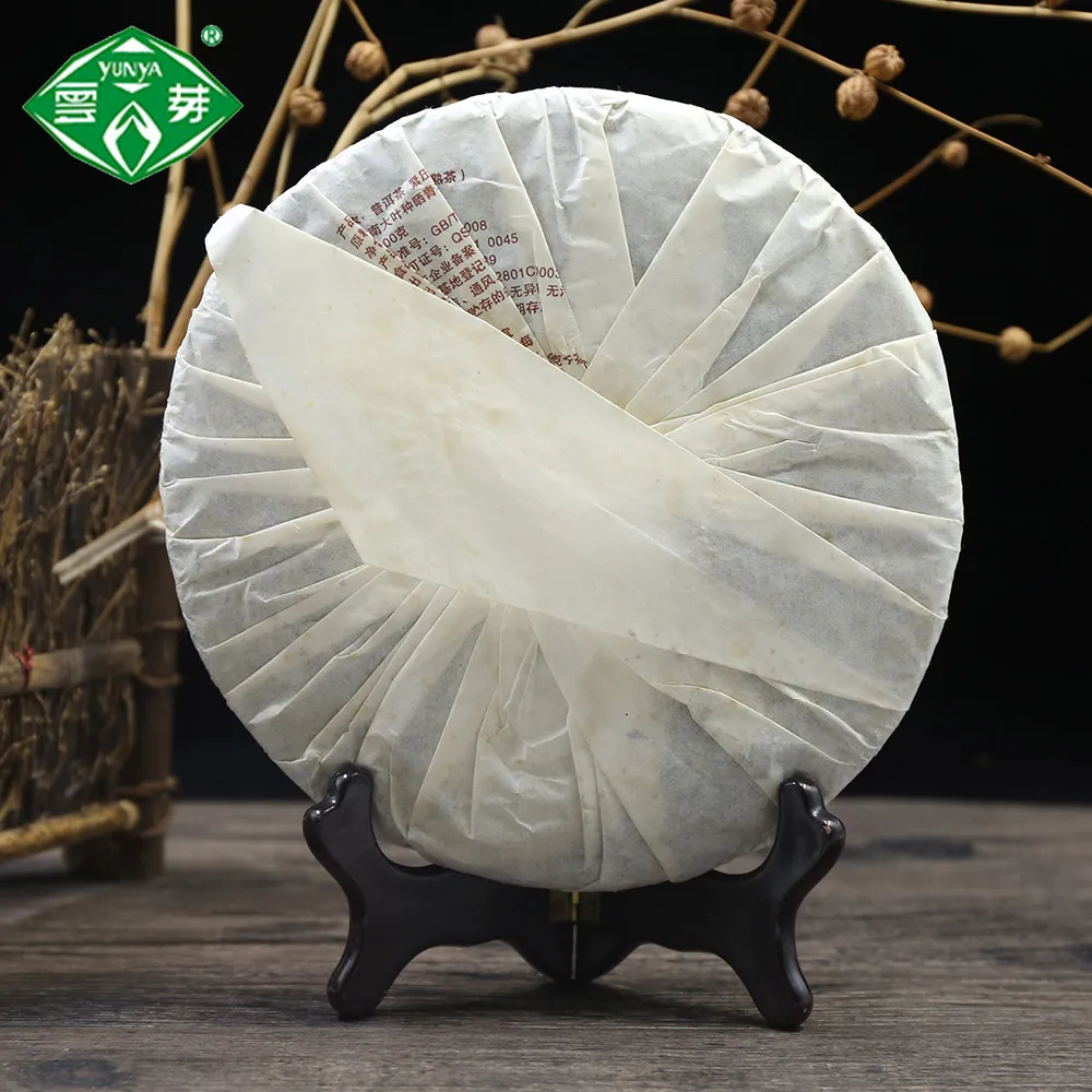 Puwen спелый чай пуэр "Yunya" Qi Zi Bing Cha Shu Pu-erh торт 400 г