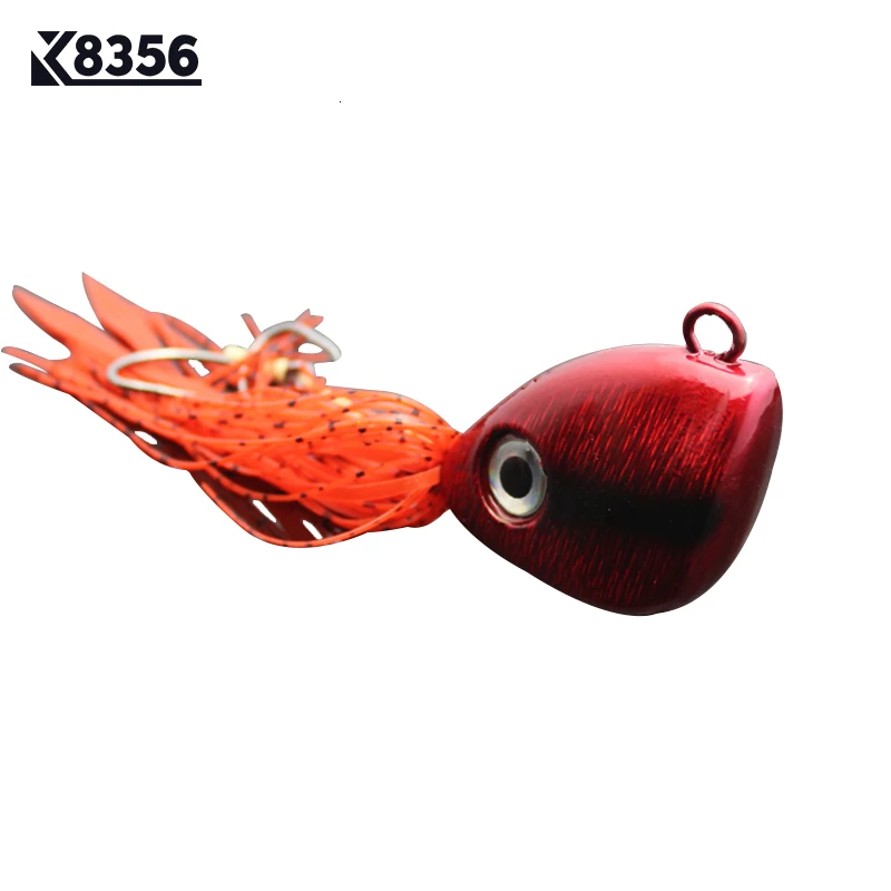 K8356 150g Lead Head Fishing Lures Jigging Sinking Bait Fish Jig Red Single Hooks Artificial Bait Deep Sea Fishing Tackle