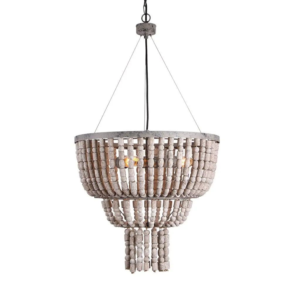 

Retro Pendant Lamp, Industrial Metal Ceiling Lamp Kitchen Island Vintage Hanging Light Fixtures 3 Lights, Gray White (17102)