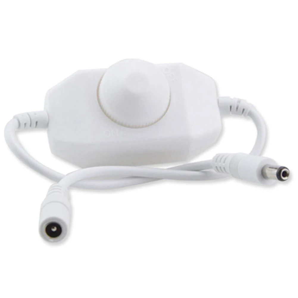 Белый Руководство для полосы света Led долговечный вращающийся ручка практичный контроллер дома легко установить встроенные аксессуары офис диммер переключатель - Цвет: Белый