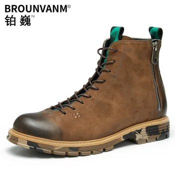 

Desert Boots men High Quality Genuine Leather chelsea boots men autumn winter British retro men shoes cowhide combat boots