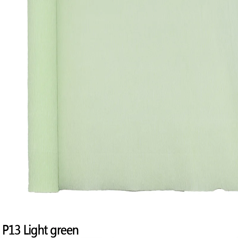 P13 Light green 50*250 см цветной рулон гофрированной бумаги оригами Crinkled креп бумага ремесло самодельные цветы Декор подарочная оберточная бумага для дома вечерние поставки 75 - Цвет: P13 Light green