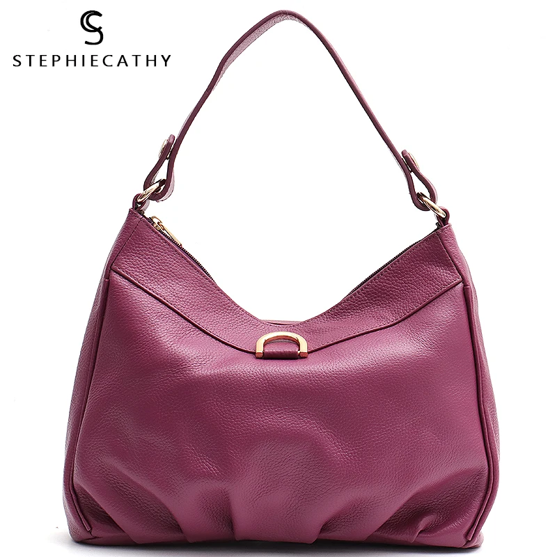 SC модная сумка-хобо из натуральной кожи для женщин, роскошная брендовая стильная кожаная сумка через плечо, Женская Повседневная сумка, женская сумка-мессенджер