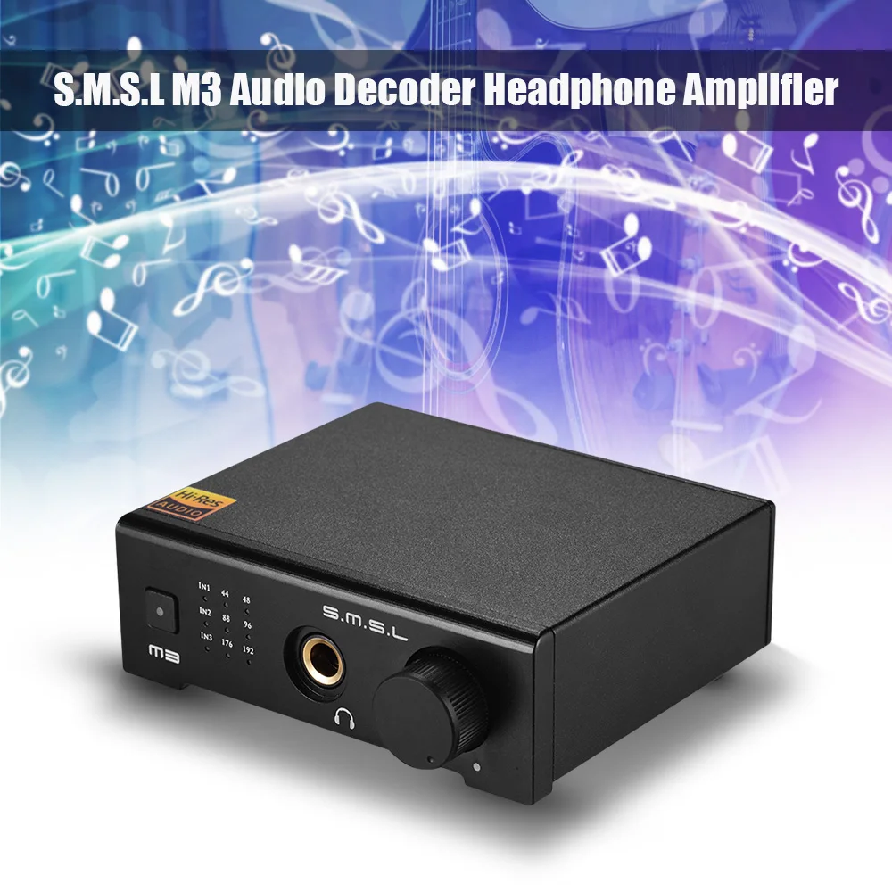 S.M.S.L M3 аудио декодер усилитель для наушников USB/Оптическое волокно/коаксиальный вход RCA аналоговый/6,35 мм выход для наушников Питание от USB