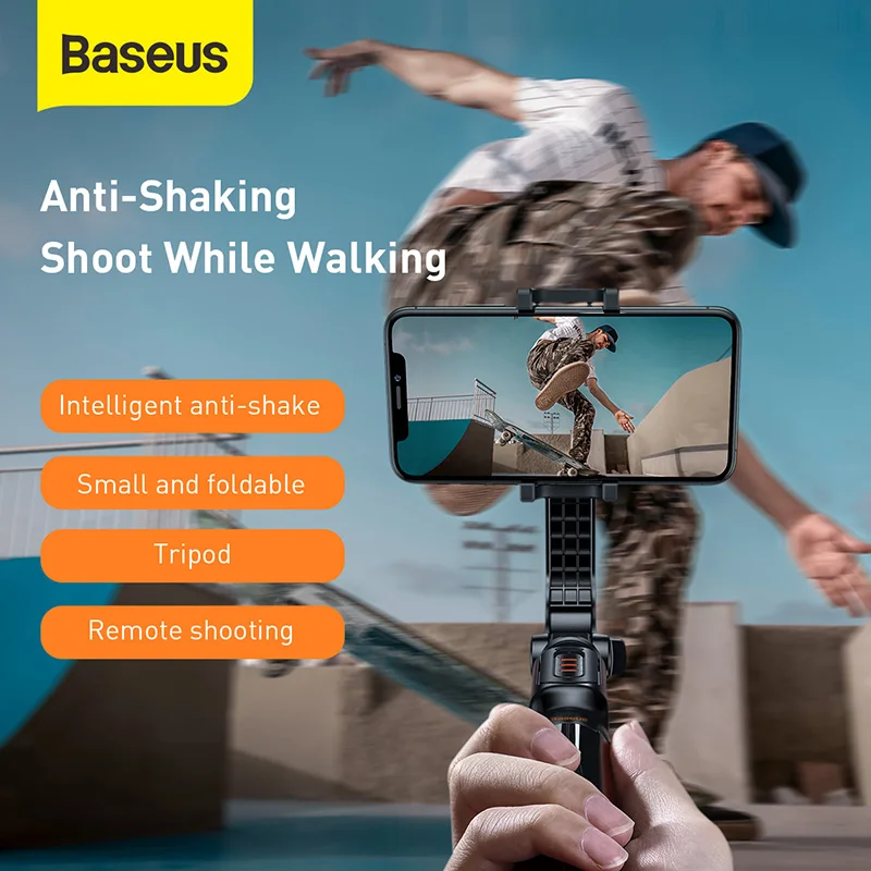 Baseus Bluetooth Selfie Stick Mini Camera Video Tripod Wireless Monopod  Balance Handle Sports Camera for iPhone