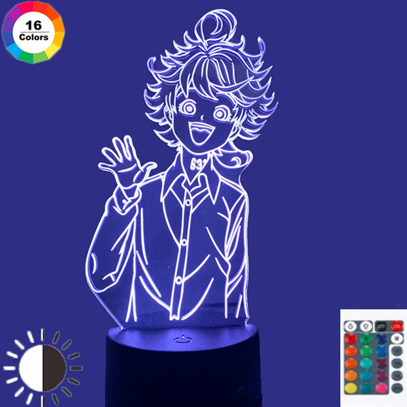 Аниме The обещание Neverland RGB лампа для декора интерьера отбеливания причудливая
