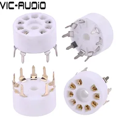 Ceramic B9A 9pin Valve Tube Socket GZC9-A For ECC82 ECC83 6DJ8 5670 6922 E88CC 12AX7 12AU7 Vacuum Tube Vintage Amp PCB Mount