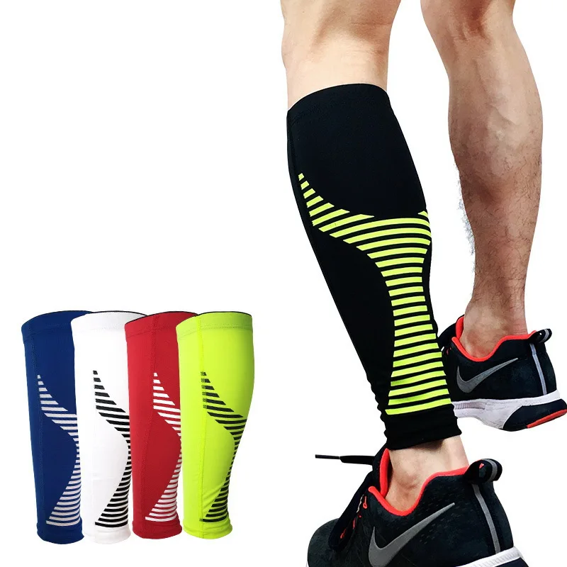 

1 Pair Cycling Running Leg Compression Sleeves Calf Non-slip Breathable Yoga Tennis Football Shin Guards Sports Safety